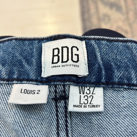 BDG Louis 2 Blue Straight Jeans with Creative Two-Tone Design size 32x32. - Picture 11 of 12